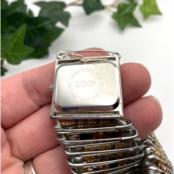 Elixir Multi Color Beaded Safety Pin Watch - Picture 5 of 5